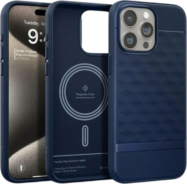 Чохол Spigen Caseology Parallax Mag Magsafe для Apple iPhone 15 Pro Max Midnight Blue (ACS06615) - зображення 10