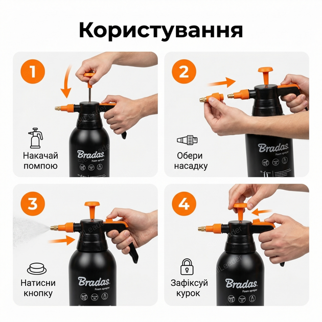 Опрыскиватель пенный 2 литра для растений авто дачи клининга пеногенератор с боковым вливом пневматический - Фото 8 Опрыскиватель пенный 2 литра для растений авто дачи клининга пеногенератор с боковым вливом пневматический - изображение 8