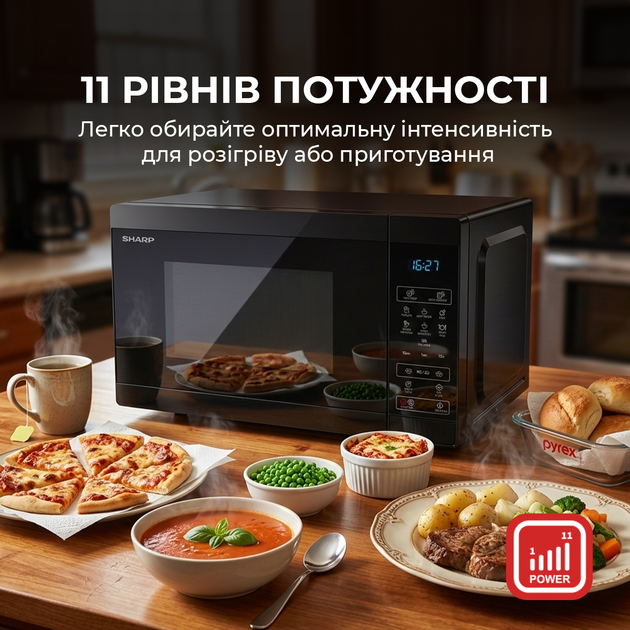 Мікрохвильова піч Sharp YC-MS02E-B - зображення 4