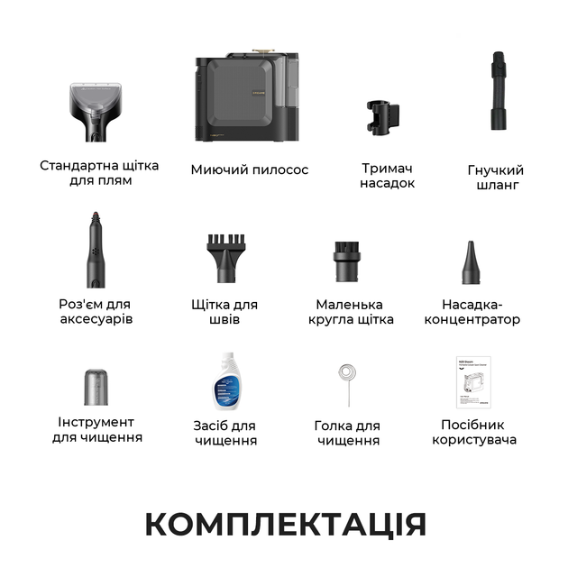 Миючий пилосос для килимів та тканин Dreame N20 Steam - зображення 14