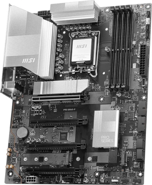 Материнська плата msi pro b860-p (s1851, Intel b860, ddr5) - Фото 2 Материнська плата msi pro b860-p (s1851, Intel b860, ddr5) - зображення 2
