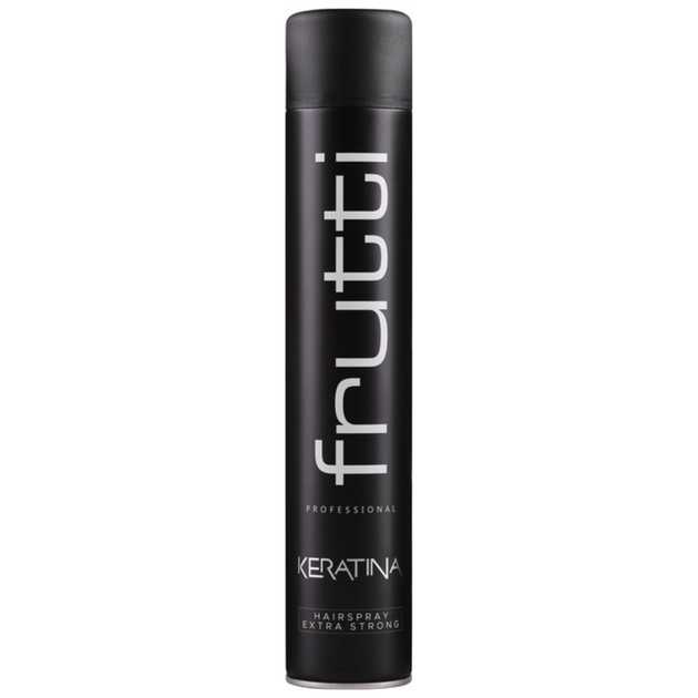 Лак для волосся екстра сильної фіксації FRUTTI Hairspray Extra Strong Keratina чорний 750 мл - Фото 1 Лак для волосся екстра сильної фіксації FRUTTI Hairspray Extra Strong Keratina чорний 750 мл - зображення 1