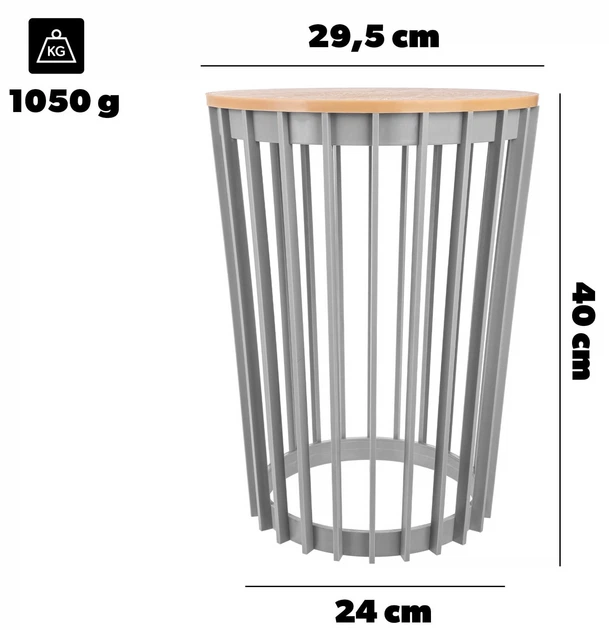Квітник Kadax Aytre + з натурального дерева 40 см Платиновий K12547 (5906638323090) - зображення 3