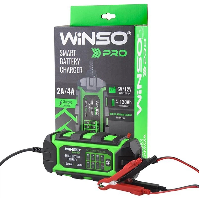 Зарядний пристрій АКБ Winso Pro 8LEDs 4 A 6 В/12 В 4-120 А/год (139310) - изображение 4