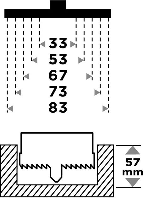 Набір вольфрамових корон Graphite 33-83 мм 8 шт 56T743 (5902062117939) - зображення 3