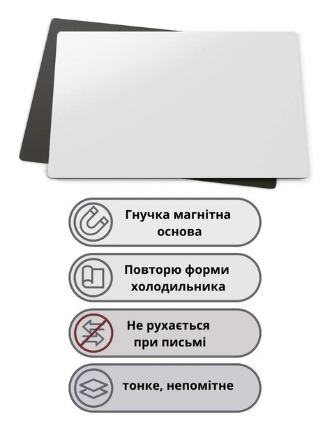 Магнітний планер на холодильник магнітна дошка А3 календар на місяць трекер розклад уроків список справ нотаток 42x30 см багаторазовий з 2 маркерами магнітною губкою маркерна поверхня пиши стирай без слідів для дому кухні офісу дітей школи білий Melv - зображення 6