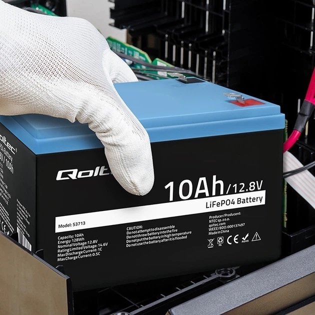Акумуляторна батарея Qoltec LiFePO4 літій-залізо-фосфатна 12.8 В 10 Аг 128 Вт на год BMS (5901878537139) - зображення 7