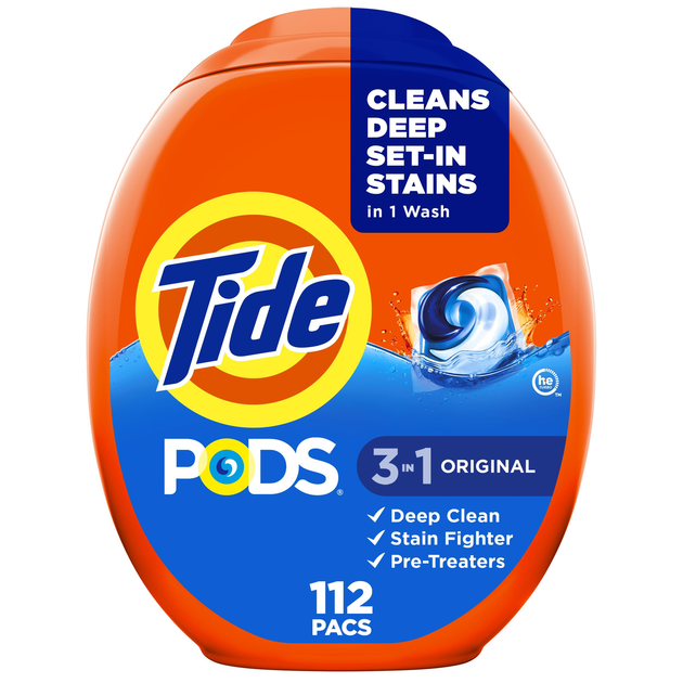 Капсули для прання Tide PODS 3-in-1 Original Scent Laundry Detergent Pacs 112 шт - Фото 1 Капсули для прання Tide PODS 3-in-1 Original Scent Laundry Detergent Pacs 112 шт - зображення 1