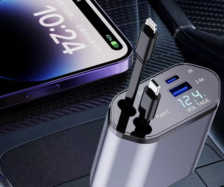 Автомобильное зарядное устройство LOW CC3-TL 4 в 1 60 Вт Type-C + Lightning со сверхбыстрой зарядкой (LOWCC3-TL) - изображение 3