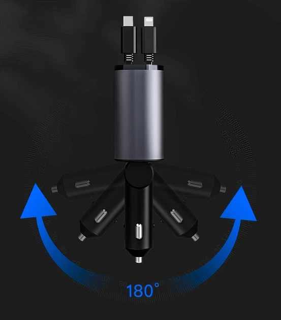 Автомобильное зарядное устройство LOW CC3-TL 4 в 1 60 Вт Type-C + Lightning со сверхбыстрой зарядкой (LOWCC3-TL) - изображение 6