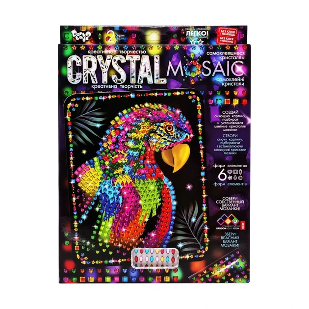 Креативна творчість "Crystal mosaic Папуга" CRM-02-06, 6 форм елементів - Фото 1 Креативна творчість "Crystal mosaic Папуга" CRM-02-06, 6 форм елементів - изображение 1