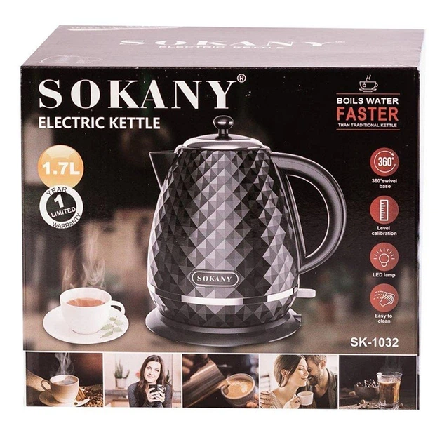 Электрочайник дисковый Sokany SK-1032 на 1,7 л 2200 Вт - изображение 7