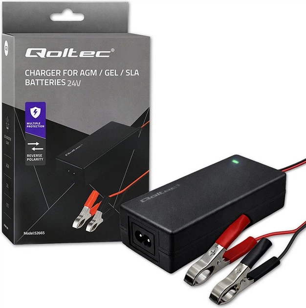 Automatyczna ładowarka Qoltec do akumulatora AGM/GEL/STD 24 V 2 A 48 W (5901878526652) - obraz 5