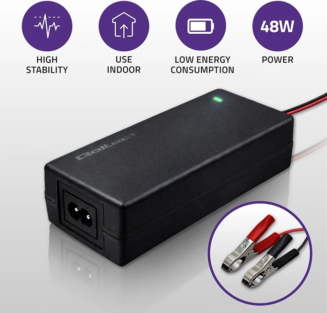 Automatyczna ładowarka Qoltec do akumulatora AGM/GEL/STD 24 V 2 A 48 W (5901878526652) - obraz 7
