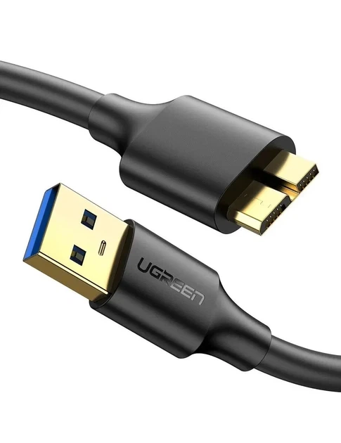 Кабель UGREEN US130 USB 3.0 A Male to Micro B Cable 0.5m Чорний (10840) - Фото 1 Кабель UGREEN US130 USB 3.0 A Male to Micro B Cable 0.5m Чорний (10840) - зображення 1