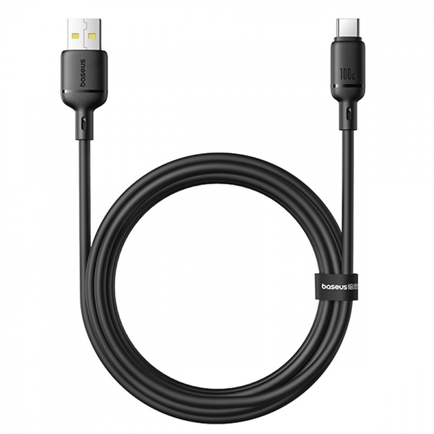 Кабель для заряджання Baseus Silky Series USB Type-C, 2м, 2.4А P10377703113-01 Чорний - Фото 1 Кабель для заряджання Baseus Silky Series USB Type-C, 2м, 2.4А P10377703113-01 Чорний - изображение 1