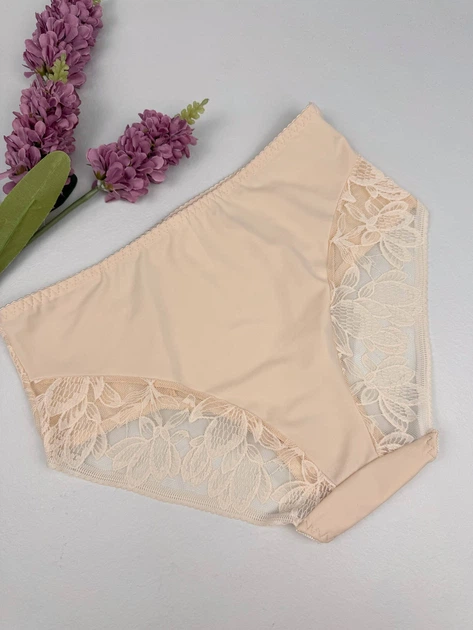 Слипы с цветочным кружевом 8204, 4XL (ОБ 126-133), Бежевый - изображение 4