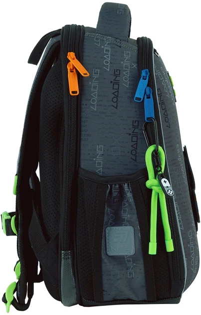 Рюкзак шкільний Kite Education 555S для хлопчика Сірий 36.5x27x15.5см 14 л Ортопедичний каркасний 1-4 клас спинка Ergo Kids (K26-555S-5) - зображення 4