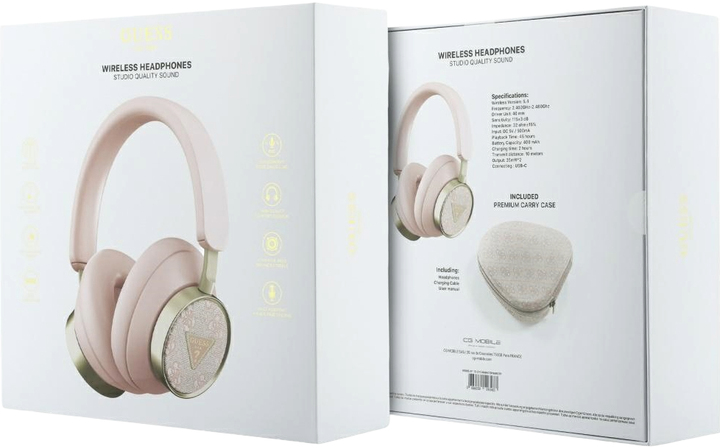 Навушники Guess 4G Triangle Logo Pink (GUBHC15P4MRCTP) - зображення 7