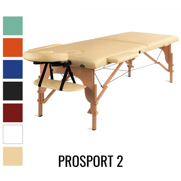 Складной деревянный массажный стол, двухсекционный Medimas Prosport-2, 195 x 70 cм, бежевый - изображение 2
