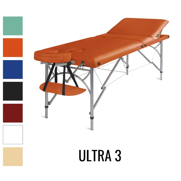 Алюминиевый массажный стол, трехсекционный Medimas Ultra-3, 195 x 70 см, оранжевый - изображение 2