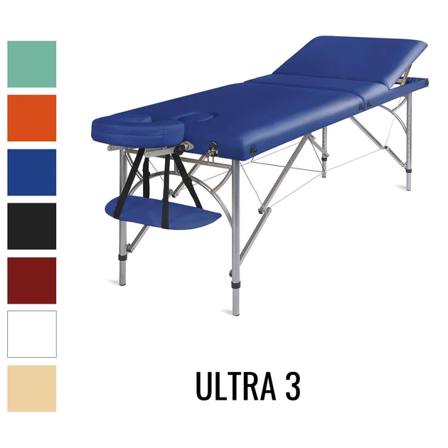 Алюминиевый массажный стол, трехсекционный Medimas Ultra-3, 195 x 70 см, синий - изображение 2
