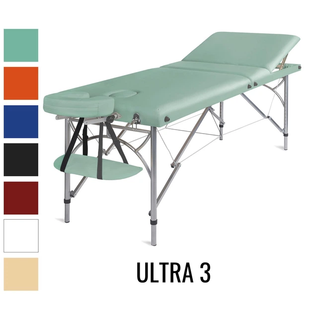 Алюминиевый массажный стол, трехсекционный Medimas Ultra-3, 195 x 70 см, зеленый - изображение 2