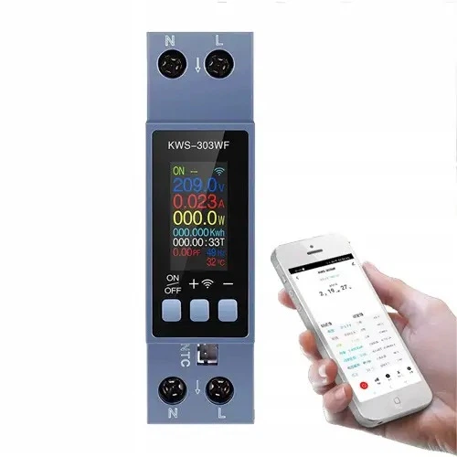 Wi-Fi счетчик электроэнергии однофазный 220В 40А DIN, защиты, KWS-303WF (118327) - изображение 3