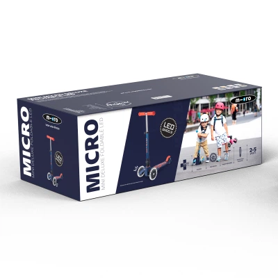 Самокат Micro Mini Deluxe Foldable LED" складний Синій" (MMD196) - зображення 7