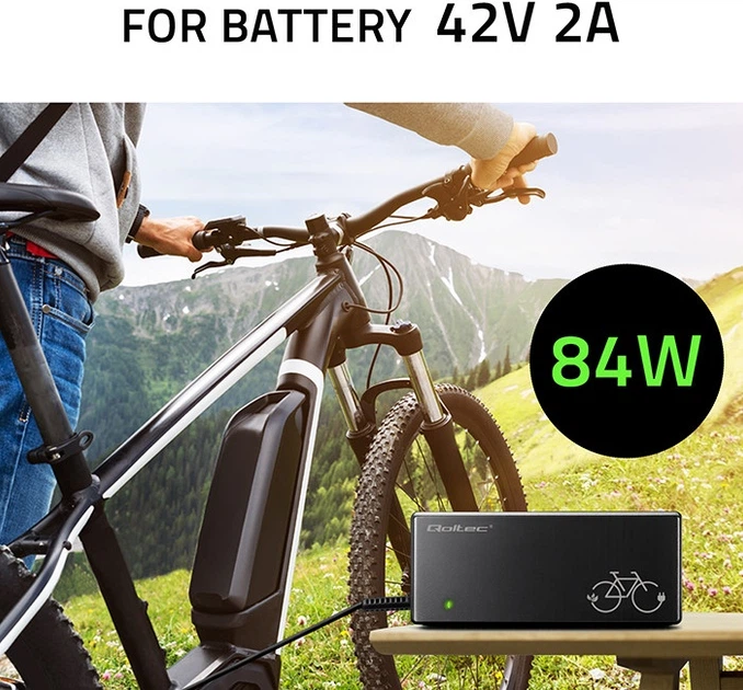 Szybka ładowarka do roweru elektrycznego Qoltec 36 V 42 V 2 A 3P-GX16 (5901878526188) - obraz 5