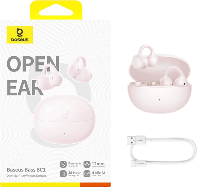 Słuchawki Baseus Bass BC1 OWS Pink (A0102407) - obraz 5