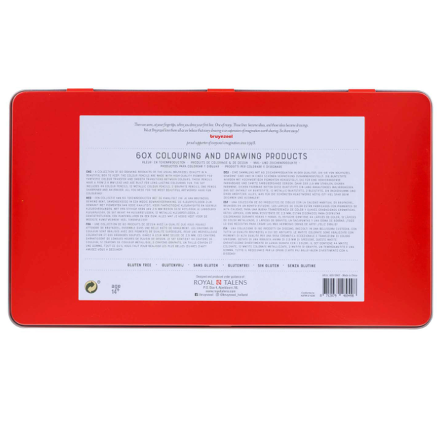 Zestaw do rysowania Bruynzeel Creative Artist Tin 60 elementów (8712079469498) - obraz 3