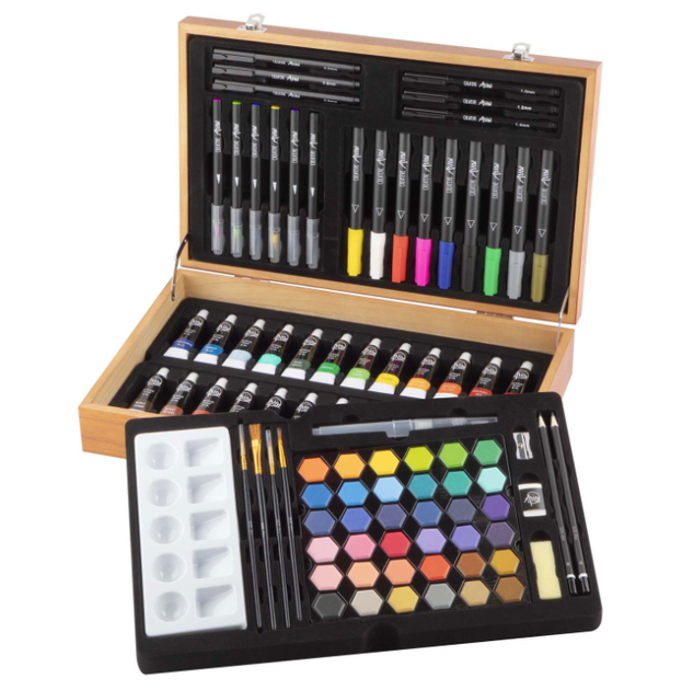 Zestaw do rysowania Creative Artist Drewniana walizka 92 elementy (8715427157061) - obraz 2