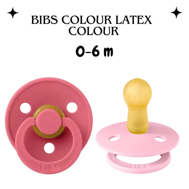 Пустушка BIBS 0-6 Colour Latex Round (круглая) – Coral / Baby Pink , 2 шт - Фото 1 Пустушка BIBS 0-6 Colour Latex Round (круглая) – Coral / Baby Pink , 2 шт - изображение 1