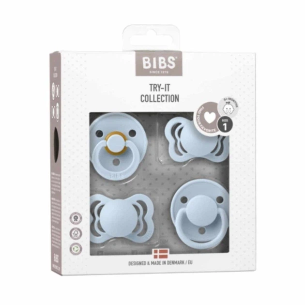 Набір сосок пустушок BIBS Try It Collection Baby Blue від народження - изображение 2