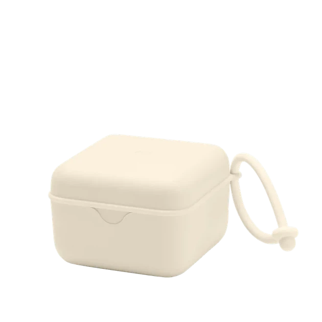 Набір контейнер для пустушок BIBS Pacifier Box та сосочка 0-6 m Ivory - изображение 2