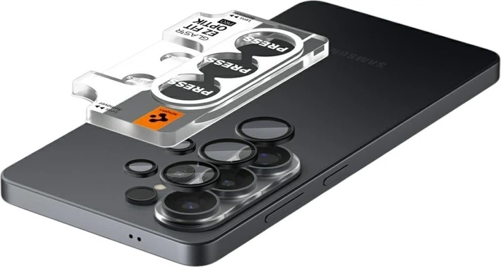 Szkło hartowane Spigen Optik Pro HD Glas.TR EZ Fit do Samsung Galaxy S26 Ultra Black 2 szt. (AGL11076) - obraz 4