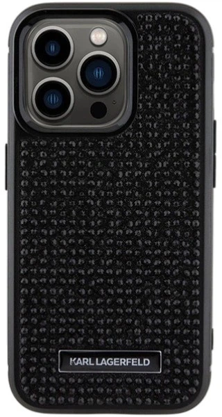 Etui Karl Lagerfeld Rhinestone Logo Metal Plate do Apple iPhone 15 Pro Black (3666339163136) - obraz 3