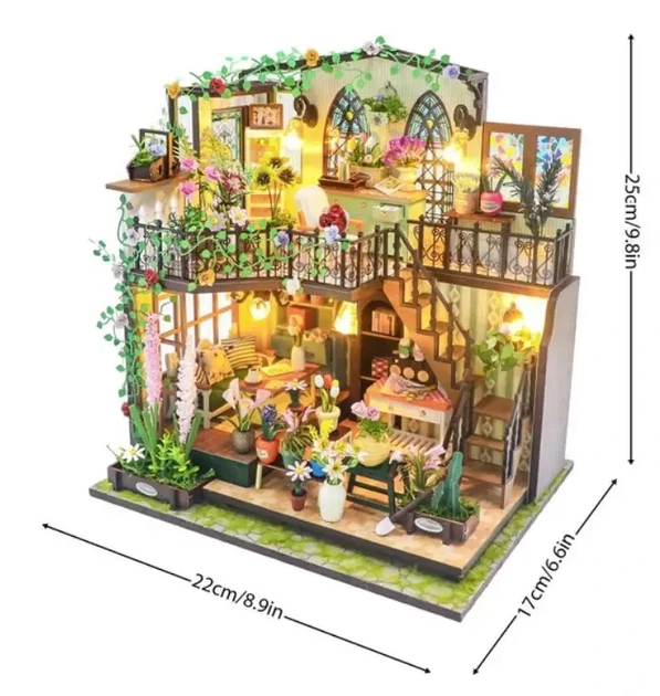 3D Румбокс DIY Darcy Flower House Дом в цветах + Пылезащитный купол M2322Z - изображение 3