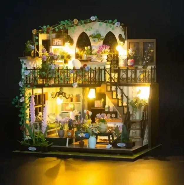 3D Румбокс DIY Darcy Flower House Дом в цветах + Пылезащитный купол M2322Z - изображение 6