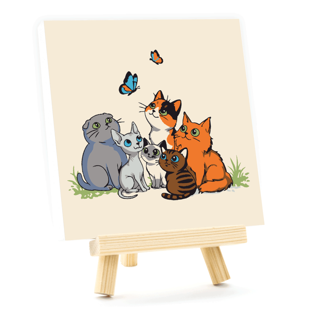 Картина за номерами, Funny Cats , 15х15см, з мольбертом, ROSA START - изображение 3