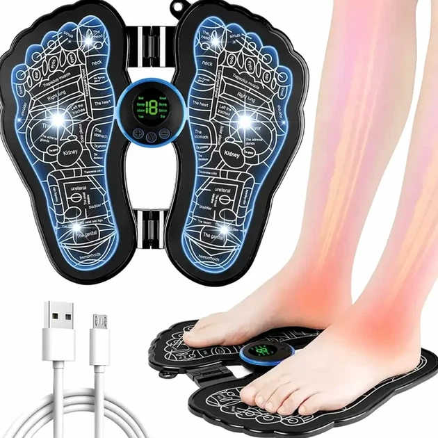 Масажний килимок для ніг 8 режимів USB акумуляторний чорний Foot Massager 8R - зображення 2