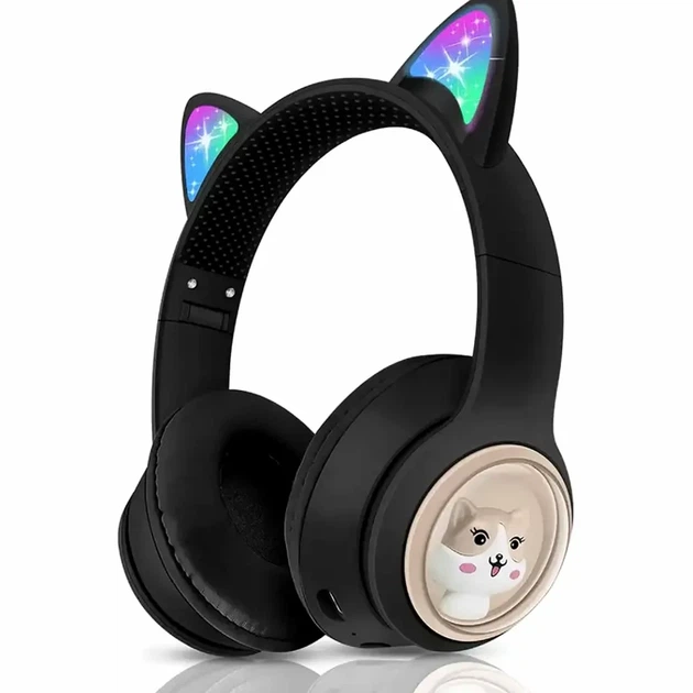 Бездротові Bluetooth навушники з котячими вушками 400 мАг до 10 години чорні для дітей модель MDR CAT + BT - Фото 1 Бездротові Bluetooth навушники з котячими вушками 400 мАг до 10 години чорні для дітей модель MDR CAT + BT - зображення 1