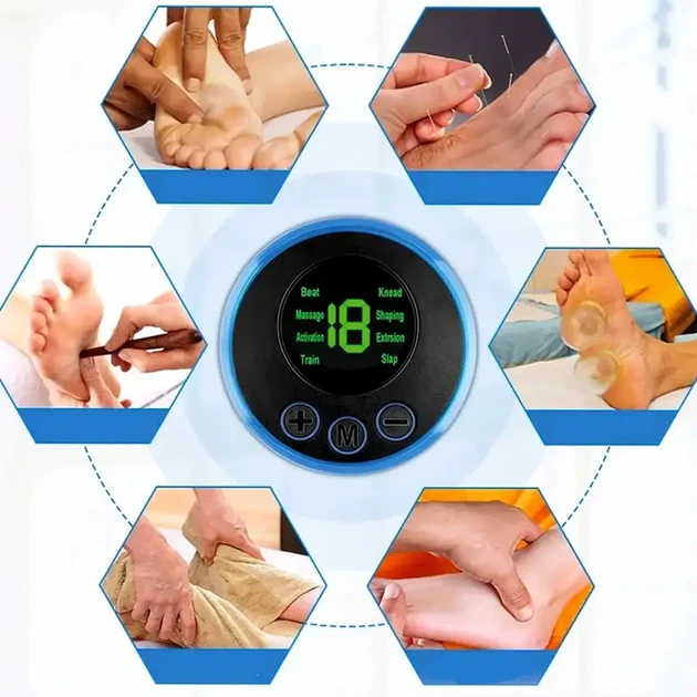 Масажний килимок для ніг 8 режимів USB акумуляторний чорний Foot Massager 8R - зображення 5