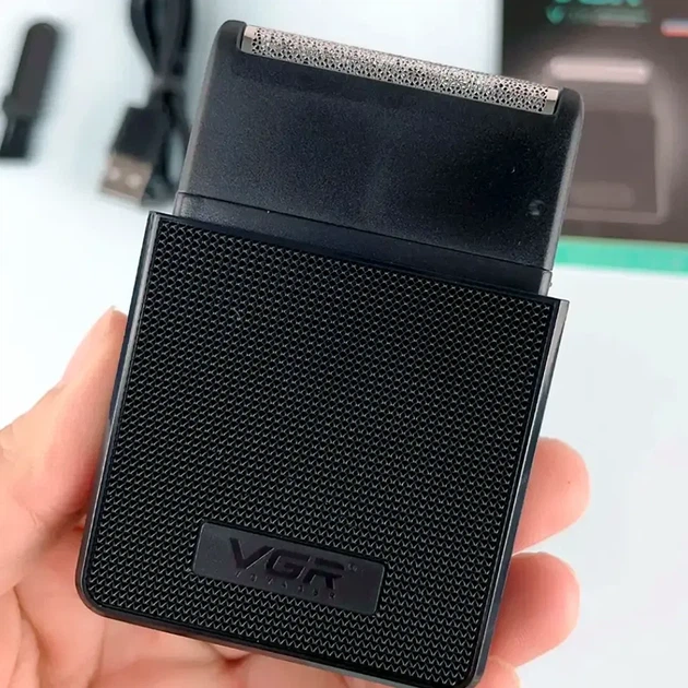Електробритва VGR V-376 з триммером USB-зарядка акумуляторна чорна для гладкого гоління - зображення 5