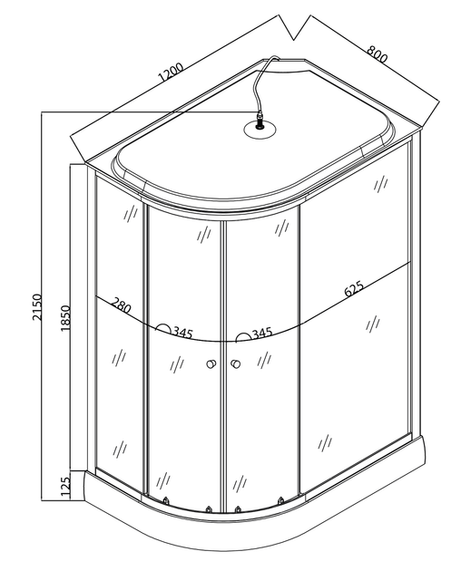Бокс душевой без гидромассажа Mixxus WAVE SB02-120x80x215-R-FB SATIN с низким поддоном (MI6893) - Фото 3 Бокс душевой без гидромассажа Mixxus WAVE SB02-120x80x215-R-FB SATIN с низким поддоном (MI6893) - изображение 3