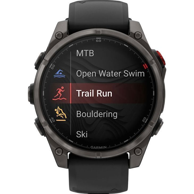 Смарт-часы Garmin Fenix 8 Pro AMOLED Sapphire 47mm Carbon Gray DLC Titanium with Black/Pebble Gray Silicone Band (010-03198-01) - изображение 2