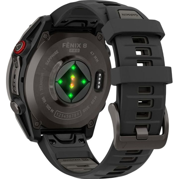Смарт-часы Garmin Fenix 8 Pro AMOLED Sapphire 47mm Carbon Gray DLC Titanium with Black/Pebble Gray Silicone Band (010-03198-01) - изображение 6