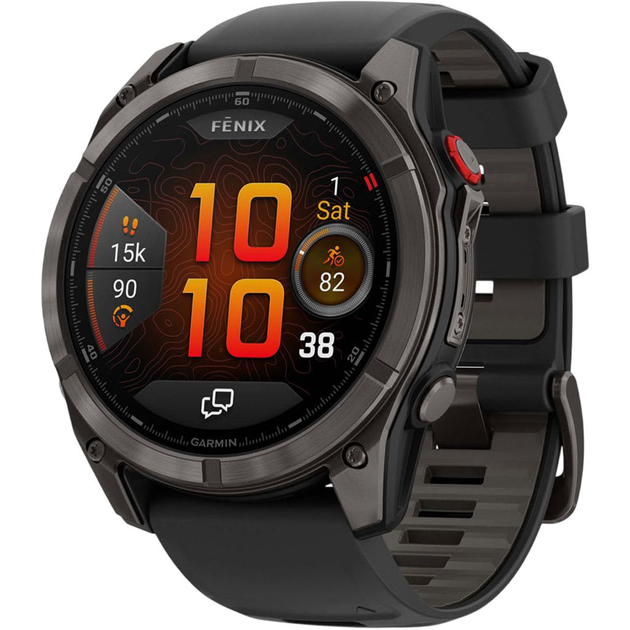 Смарт-часы Garmin Fenix 8 Pro AMOLED Sapphire 51mm Carbon Gray DLC Titanium with Black/Pebble Gray Silicone Band (010-03199-00/01) - Фото 1 Смарт-часы Garmin Fenix 8 Pro AMOLED Sapphire 51mm Carbon Gray DLC Titanium with Black/Pebble Gray Silicone Band (010-03199-00/01) - изображение 1