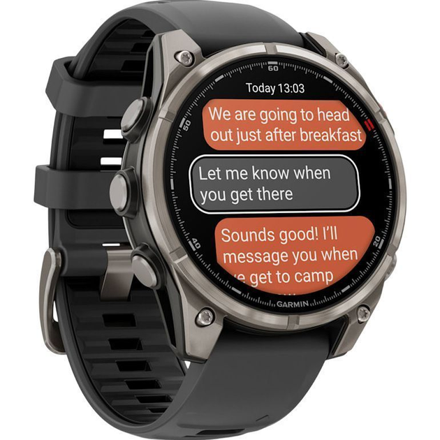Смарт-часы Garmin Fenix 8 Pro AMOLED Sapphire 47mm Carbon Gray DLC Titanium with Graphite/Black Silicone Band (010-03198-11) - Фото 3 Смарт-часы Garmin Fenix 8 Pro AMOLED Sapphire 47mm Carbon Gray DLC Titanium with Graphite/Black Silicone Band (010-03198-11) - изображение 3